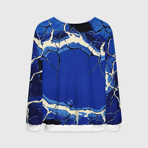 Мужской свитшот Russia blue abstract / 3D-Белый – фото 2