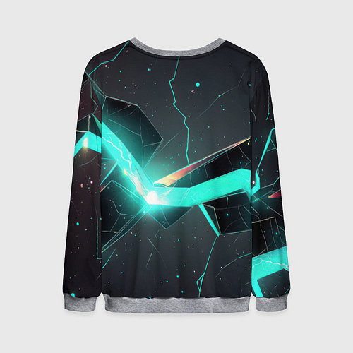 Мужской свитшот Неоновые плиты и золотой герб РФ / 3D-Меланж – фото 2