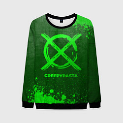 Свитшот мужской CreepyPasta - green gradient, цвет: 3D-черный