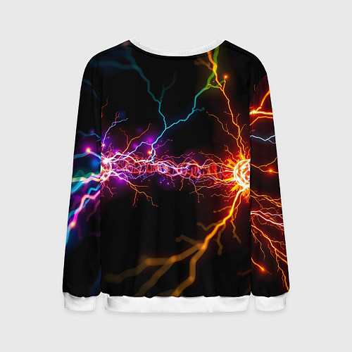 Мужской свитшот Две неоновые вспышки / 3D-Белый – фото 2