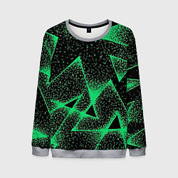 Свитшот мужской A light green triangle with dots, цвет: 3D-меланж