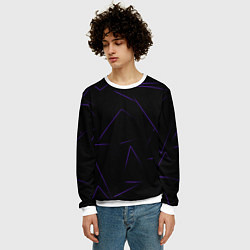 Свитшот мужской Color purple line, цвет: 3D-белый — фото 2