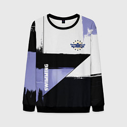 Свитшот мужской Плавание спортивное, цвет: 3D-черный