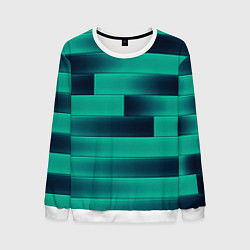 Свитшот мужской Color light blue square, цвет: 3D-белый