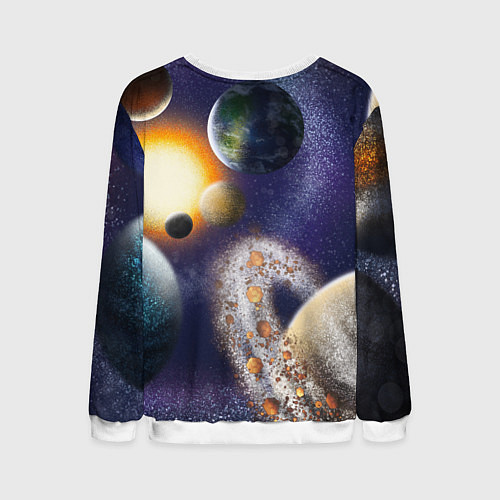 Мужской свитшот Парад планет / 3D-Белый – фото 2