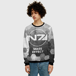 Свитшот мужской Mass Effect - grey gradient, цвет: 3D-черный — фото 2