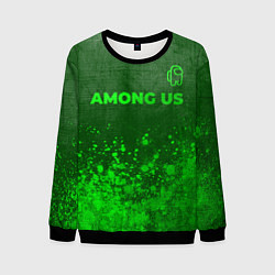 Мужской свитшот Among Us - green gradient посередине