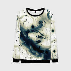 Мужской свитшот Бежевый и тёмно-синий космическая абстракция