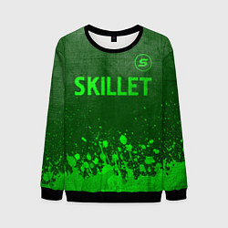 Свитшот мужской Skillet - green gradient посередине, цвет: 3D-черный