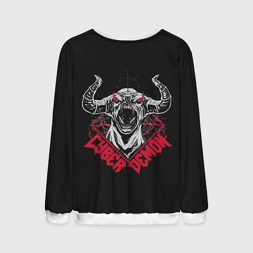 Мужской свитшот Cyber demon doom / 3D-Белый – фото 2