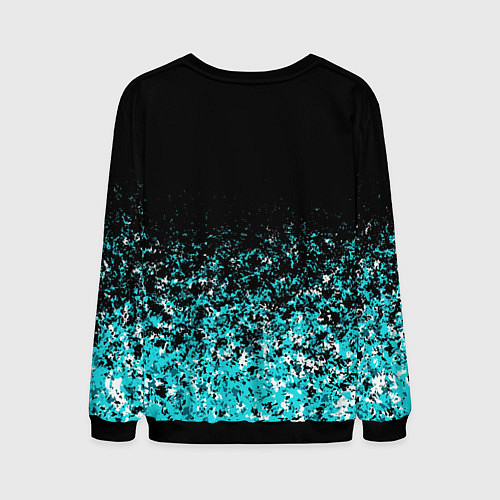 Мужской свитшот Sport чёрно-голубой пятнистый / 3D-Черный – фото 2