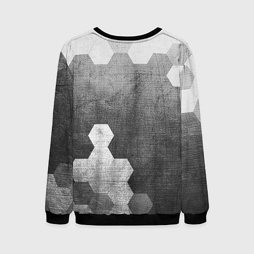 Мужской свитшот Fiat - grey gradient вертикально / 3D-Черный – фото 2