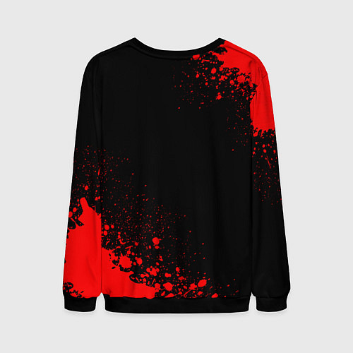 Мужской свитшот Great Wall - red gradient вертикально / 3D-Черный – фото 2