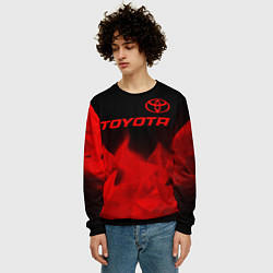 Свитшот мужской Toyota - red gradient посередине, цвет: 3D-черный — фото 2