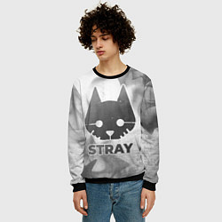Свитшот мужской Stray - white gradient, цвет: 3D-черный — фото 2