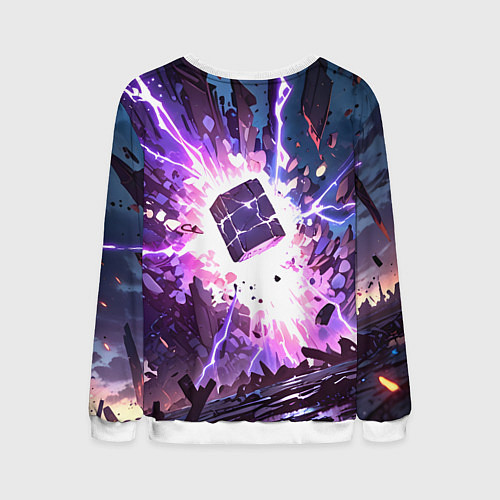 Мужской свитшот Магический куб / 3D-Белый – фото 2