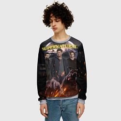 Свитшот мужской Supernatural - true hunters, цвет: 3D-меланж — фото 2
