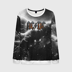 Мужской свитшот ACDC металлический лого черно-белая текстура