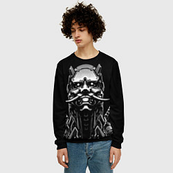 Свитшот мужской Киборг ниндзя в маске демона, цвет: 3D-черный — фото 2