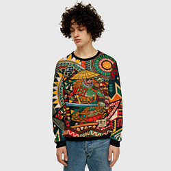 Свитшот мужской Цветной самурай, цвет: 3D-черный — фото 2
