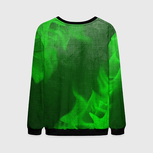 Мужской свитшот The Sims - green gradient / 3D-Черный – фото 2