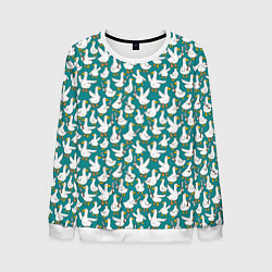 Свитшот мужской Злой гусь узор, цвет: 3D-белый