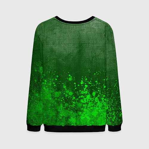 Мужской свитшот Manowar - green gradient посередине / 3D-Черный – фото 2