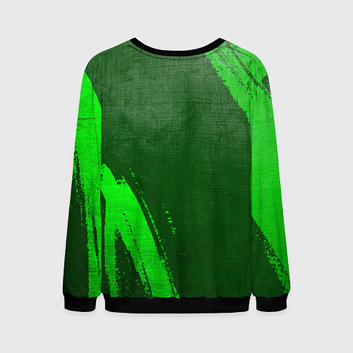 Мужской свитшот Twenty One Pilots - green gradient вертикально / 3D-Черный – фото 2