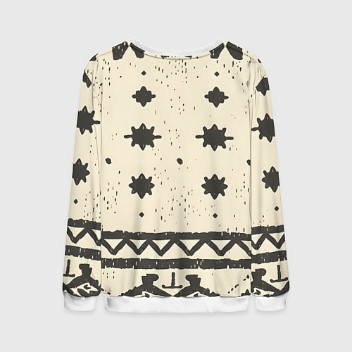 Мужской свитшот Африканские примитивные узоры / 3D-Белый – фото 2