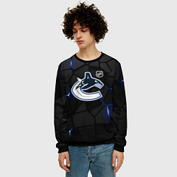 Свитшот мужской Ванкувер Кэнакс - НХЛ хоккей, цвет: 3D-черный — фото 2