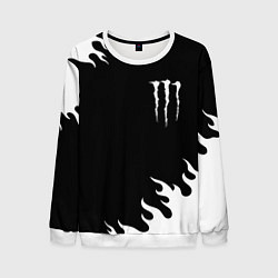 Свитшот мужской Monster energy белый огонь, цвет: 3D-белый