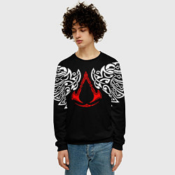 Свитшот мужской Силуэт ворона - Aссасинс Крид, цвет: 3D-черный — фото 2