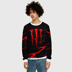 Свитшот мужской Monster energy storm red, цвет: 3D-белый — фото 2