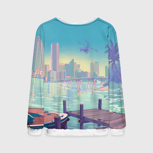 Мужской свитшот Лусия Каминос и Джейсон Дюваль из Gta 6 / 3D-Белый – фото 2