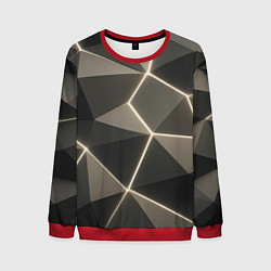Свитшот мужской Серая объемная текстура с гранями, цвет: 3D-красный