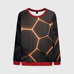 Свитшот мужской Серая текстура из сот, цвет: 3D-красный