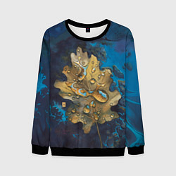 Мужской свитшот Осенний лист с каплями акварельный - крупный арт