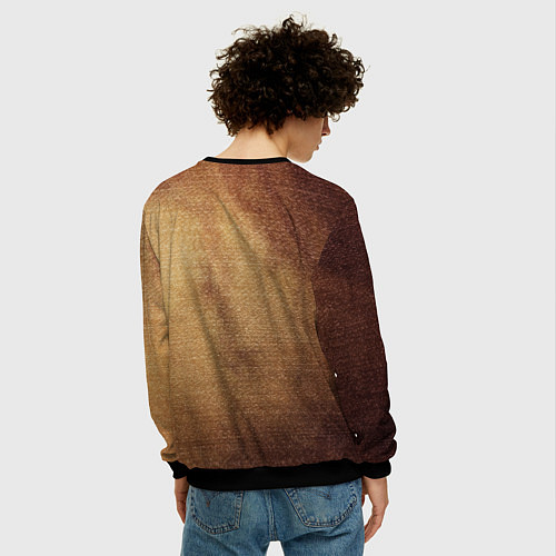 Мужской свитшот Лабубу на вязаном фоне / 3D-Черный – фото 4