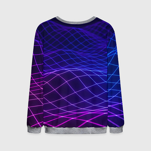 Мужской свитшот Абстрактные волны из сот / 3D-Меланж – фото 2