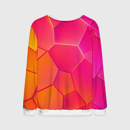 Мужской свитшот Розово-оранжевые плиты / 3D-Белый – фото 2