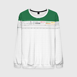 Свитшот мужской Таблица Excel текстура, цвет: 3D-белый