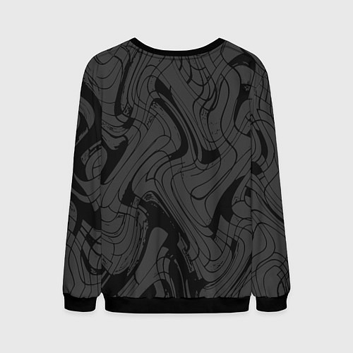 Мужской свитшот Тёмно-серый абстракция лниии / 3D-Черный – фото 2