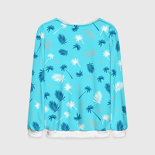 Мужской свитшот Текстура голубой гавайской рубашки / 3D-Белый – фото 2