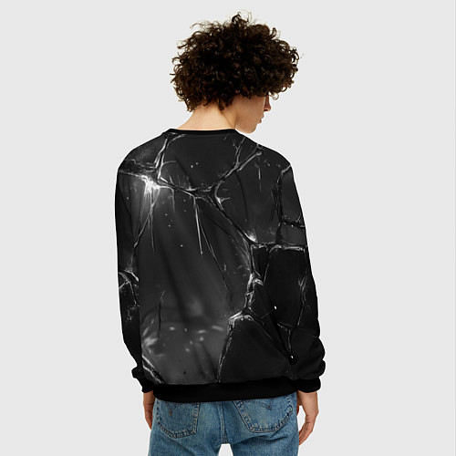 Мужской свитшот Bones с лисой - готика / 3D-Черный – фото 4