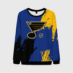 Свитшот мужской Сент Луис Блюз - брызги красок, цвет: 3D-черный