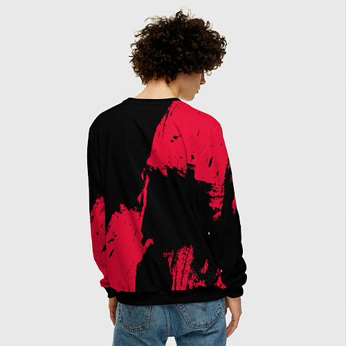 Мужской свитшот Хьюстон Рокетс - брызги краски / 3D-Черный – фото 4