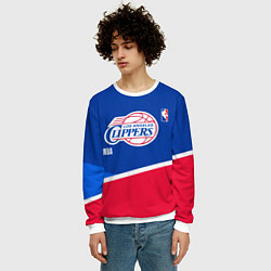 Свитшот мужской LA Clippers - basketball, цвет: 3D-белый — фото 2