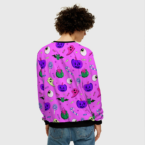 Мужской свитшот Halloween pink / 3D-Черный – фото 4