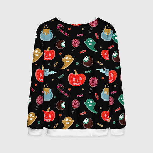 Мужской свитшот Halloween red pumpkin / 3D-Белый – фото 2