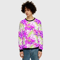 Свитшот мужской Palm tree pink, цвет: 3D-черный — фото 2